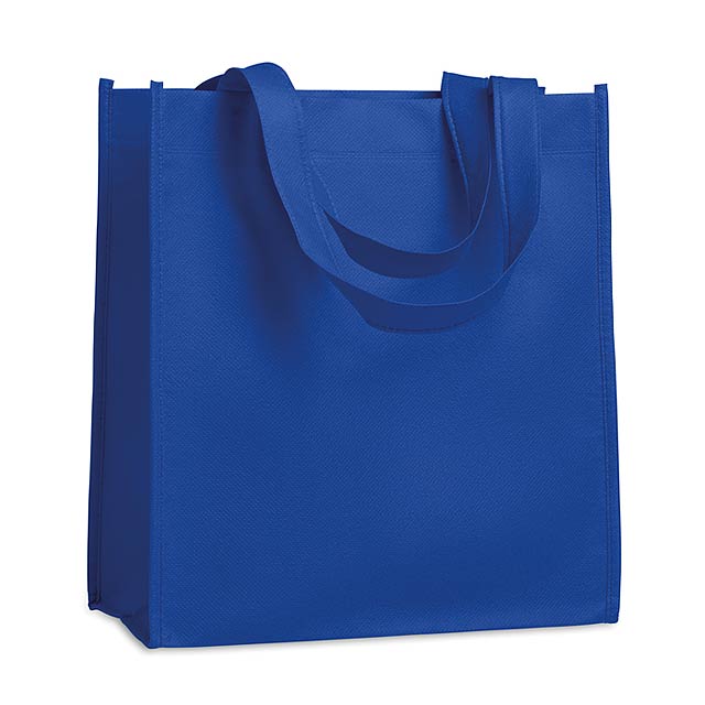 Netkaná nákupní taška s krátkými uchy. Svařené švy, 80 gr/m². - kráľovsky modrá