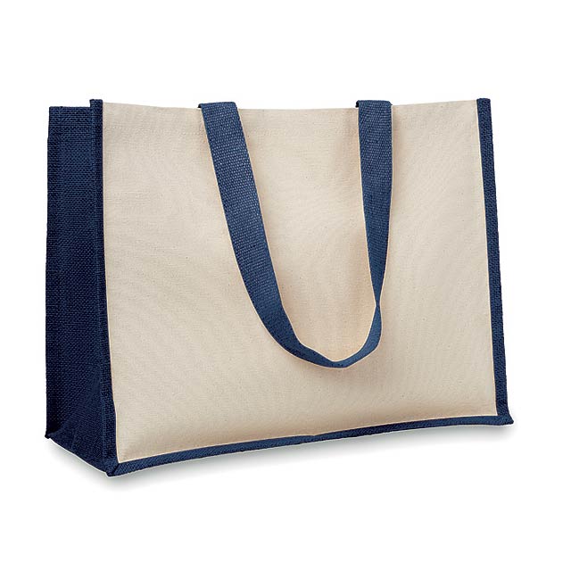 Jute and canvas shopping bag   MO8967-04 - blue