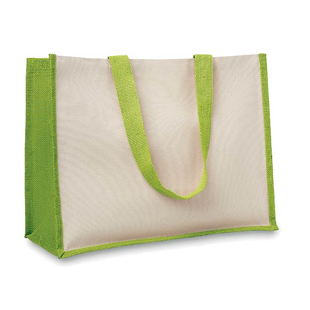 Jute and canvas shopping bag   MO8967-48 - lime
