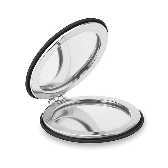 Round PU mirror - GLOW ROUND - schwarz