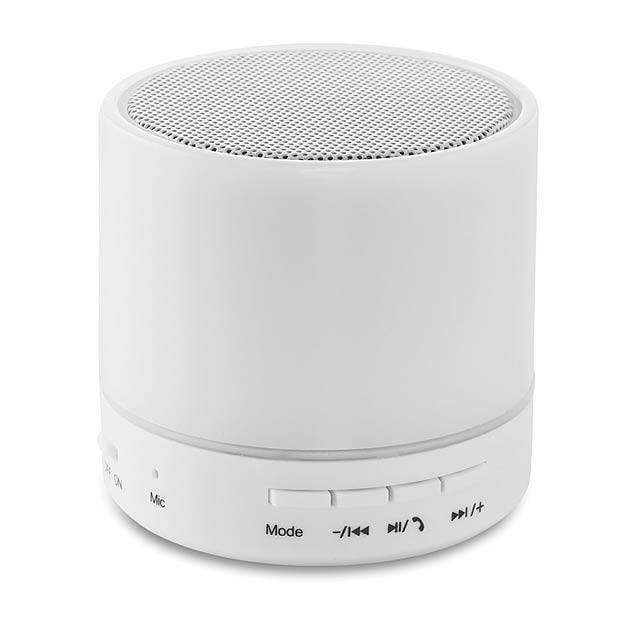 Round Bluetooth speaker LED - ROUND WHITE - Weiß 