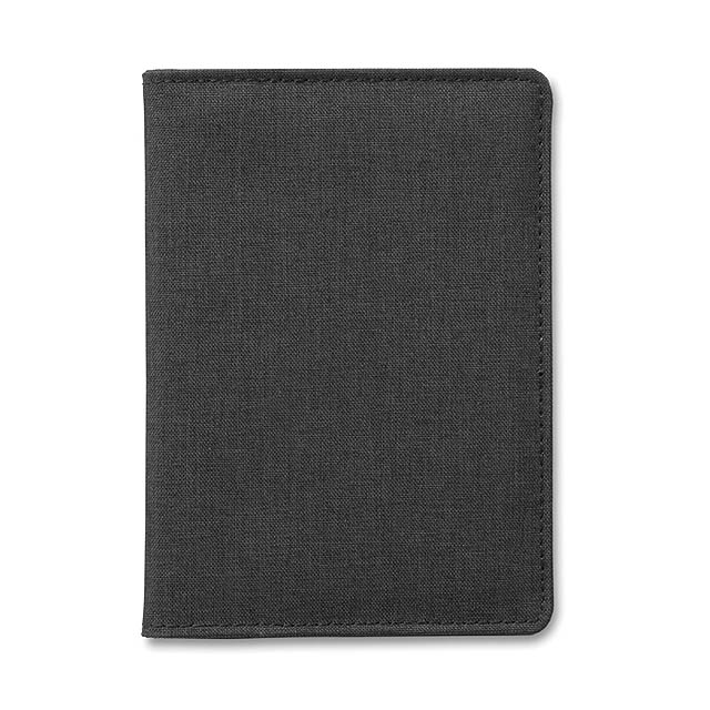 Dvoubarevný obal na pas - SHIELDOC - čierna