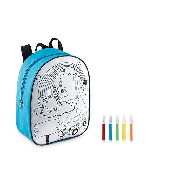 Backpack with 5 markers - MO9207-12 - turquoise