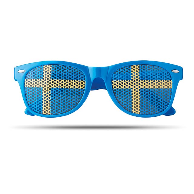 Sonnenbrille mit Flaggenlinsen - MO9275-04 - blau