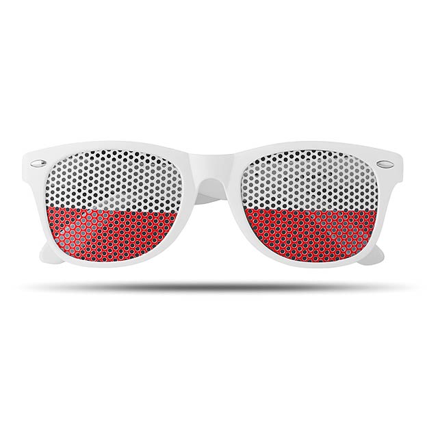 Sonnenbrille mit Flaggenlinsen - MO9275-06 - Weiß 