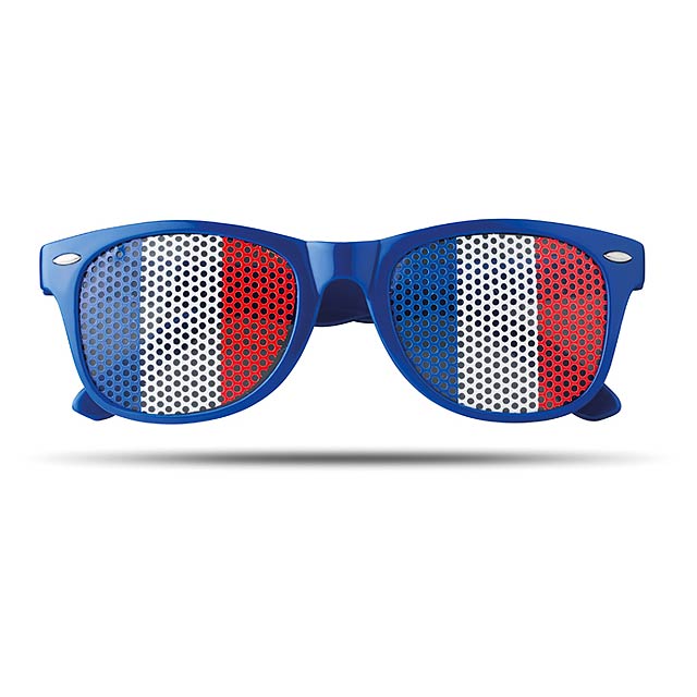 Sonnenbrille mit Flaggenlinsen - MO9275-37 - königsblauen  