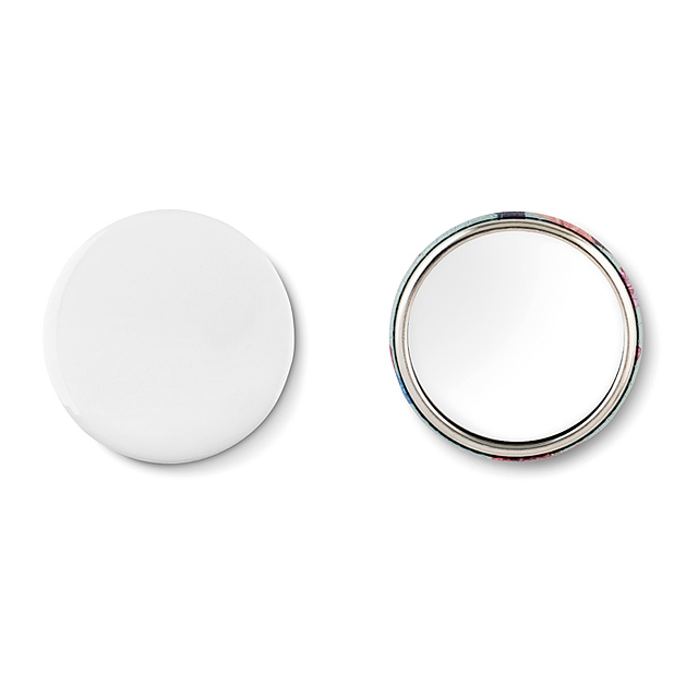 Mirror button, metal  - matt silver