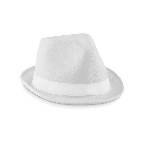 Coloured polyester hat - MO9342-06 - white