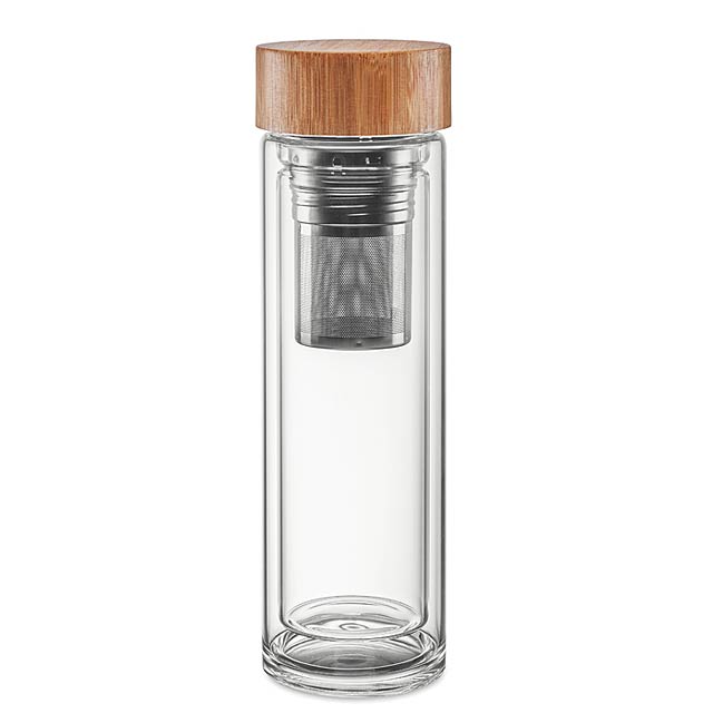 Dvoustěnná skleněná láhev - BATUMI GLASS - transparentní