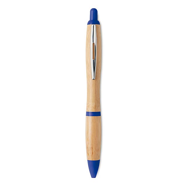 RIO BAMBOO - Kuličkové pero ABS bambus      - kráľovsky modrá