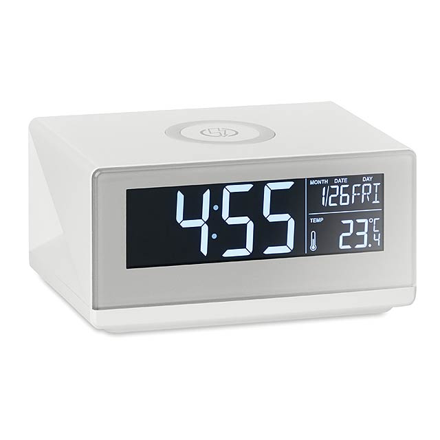LED clock & wireless charger   MO9588-06 - white