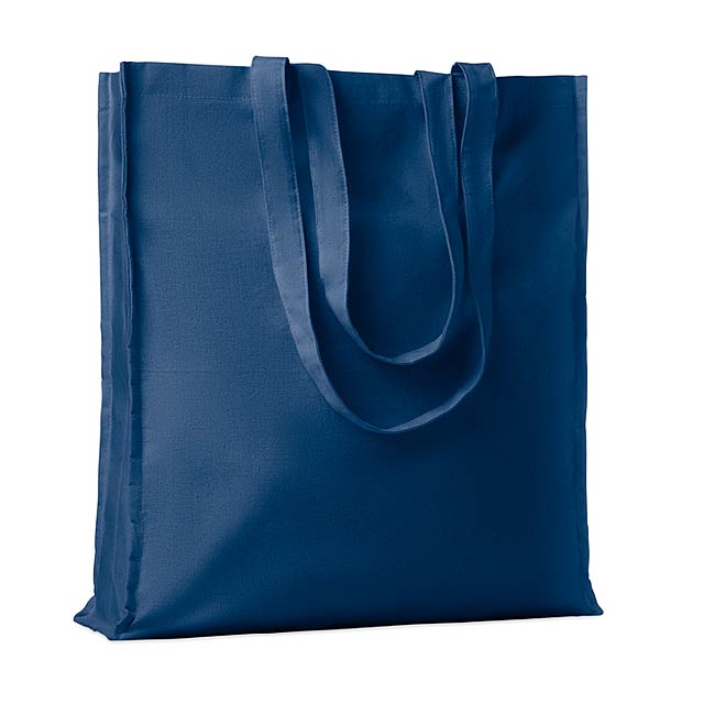 Cotton shopping bag w/ gusset  MO9596-04 - blue
