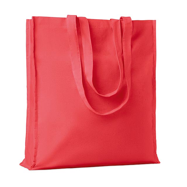 Cotton shopping bag w/ gusset  MO9596-05 - red
