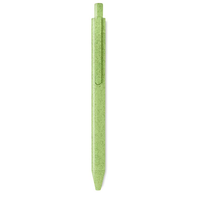 Wheat-Straw /PP push type pen  MO9614-09 - green