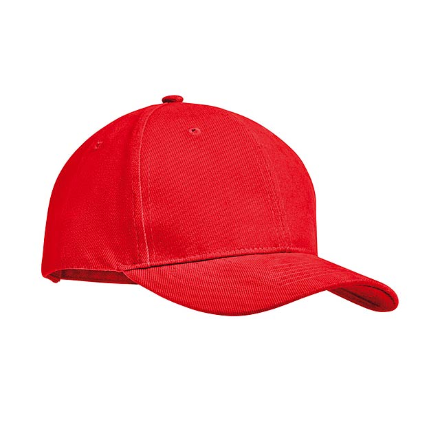 Brushed heavy cotton 6 panel BaMO9643-05 - red