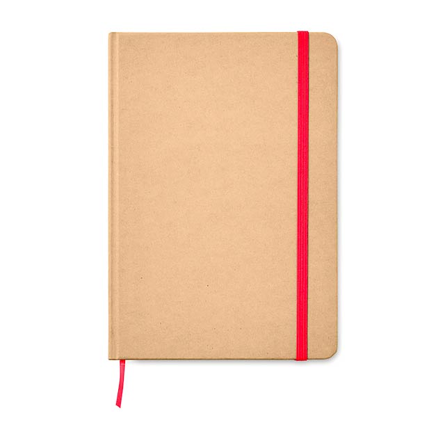 A5 Notebook recycled carton    MO9684-05 - red