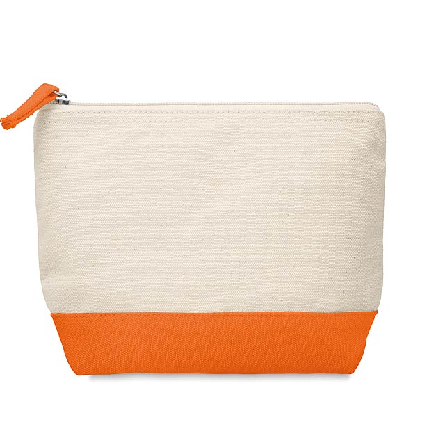 Bicolour cotton cosmetic bag  - orange