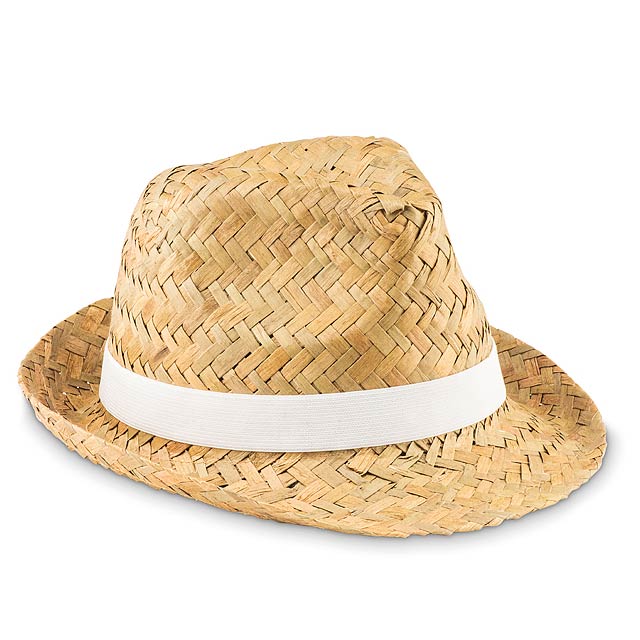MONTEVIDEO - Přírodní slámový klobouk  - bílá