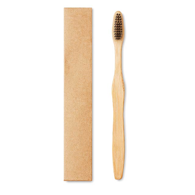 Bamboo toothbrush in Kraft box - black