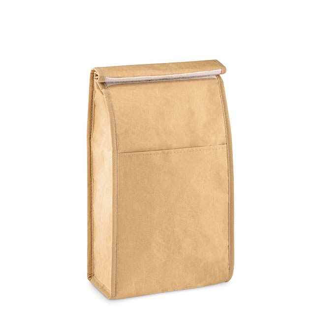 Woven paper 2,3L lunch bag.  - beige