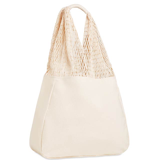 Beach bag cotton/mesh  - beige