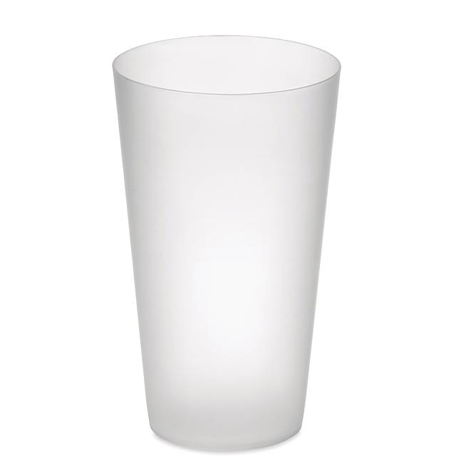 FESTA CUP - Frosted PP cup 550 ml  - transparentní bílá