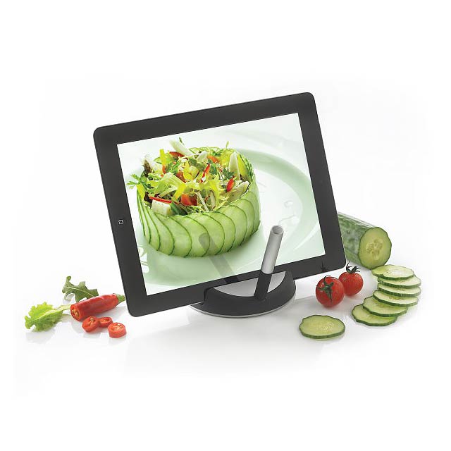 Chef tablet stand with touchpen - black