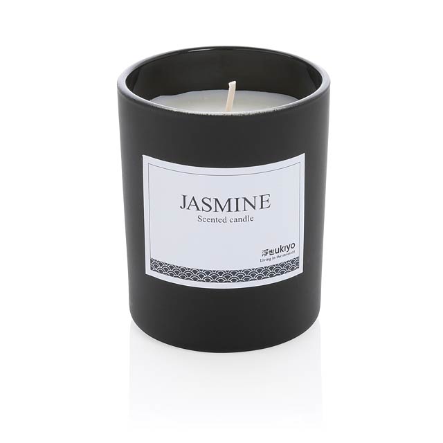 Ukiyo small scented candle in glass, black - black