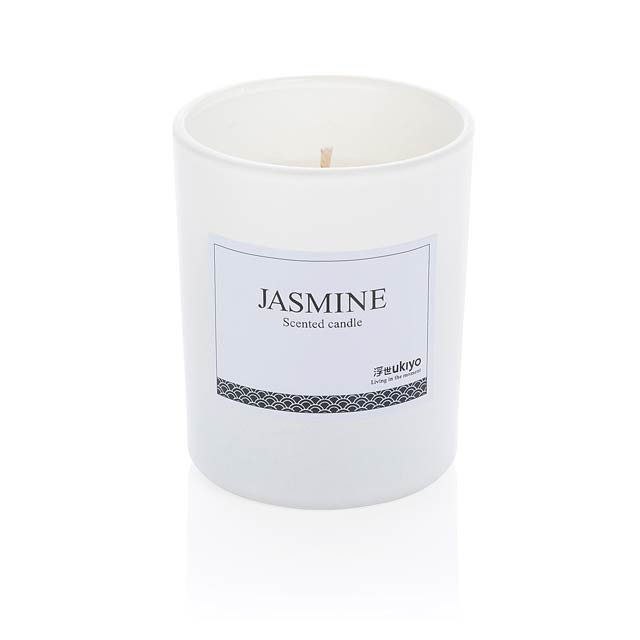 Ukiyo small scented candle in glass, white - white