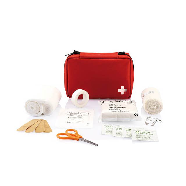 Mail size first aid kit - red
