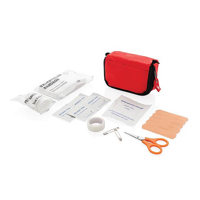 Erste-Hilfe-Set in Tasche - Rot