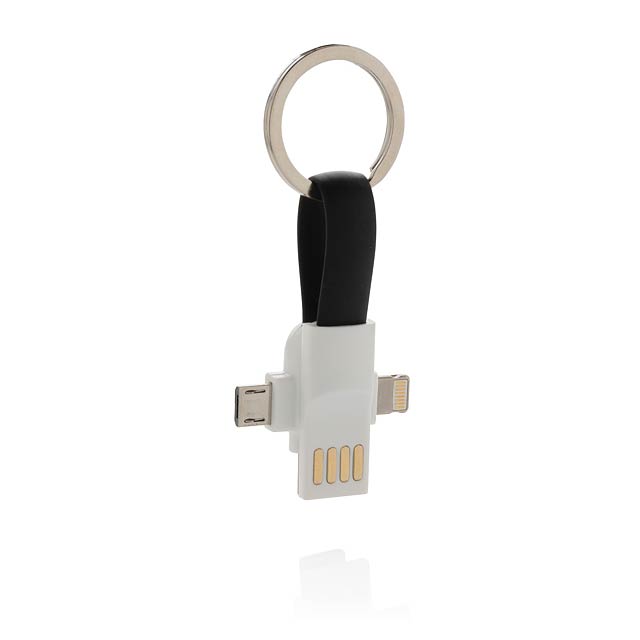 3-in-1 keychain cable - black