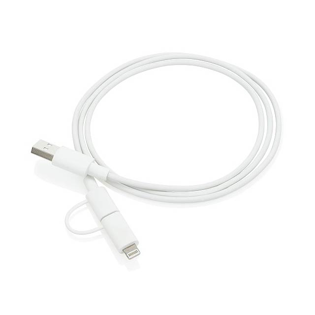2-in-1 cable MFi licensed, white - white