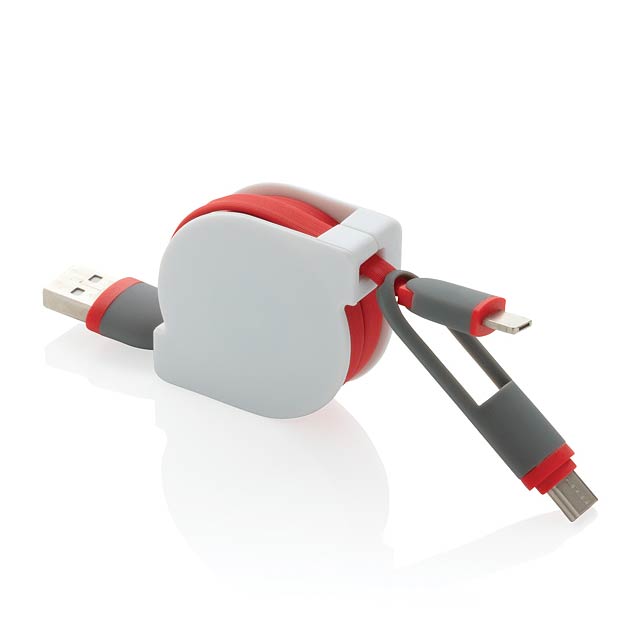 3-in-1 retractable cable - red
