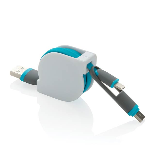3-in-1 retractable cable - blue