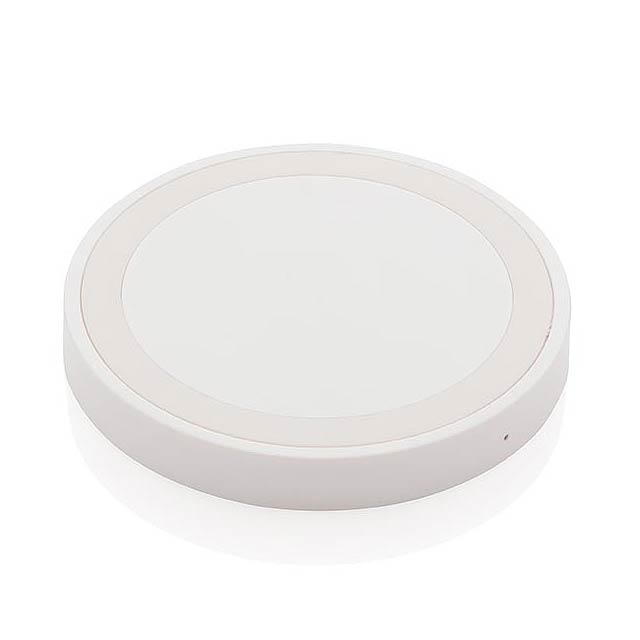 5W wireless charging pad round - white