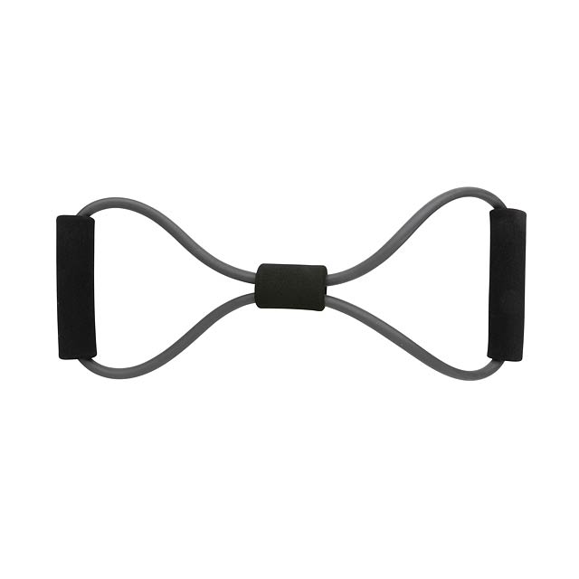 8-Form Fitnessband im Etui, grau - schwarz