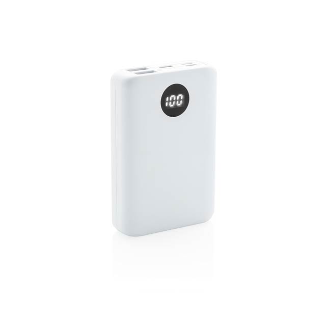 10.000 mAh pocket powerbank with triple input - white