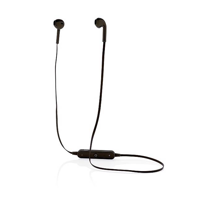 Wireless earbuds in pouch, black - black