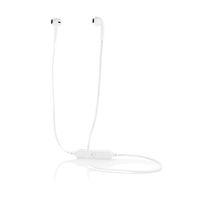 Wireless earbuds in pouch, white - white