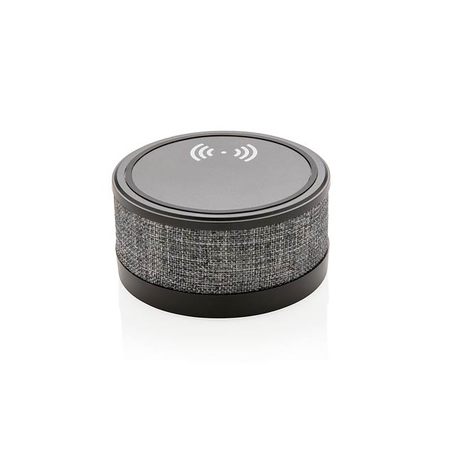 Fabric wireless charger with speaker - black