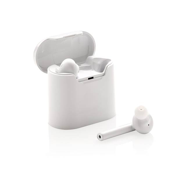 Liberty wireless earbuds in charging case - white