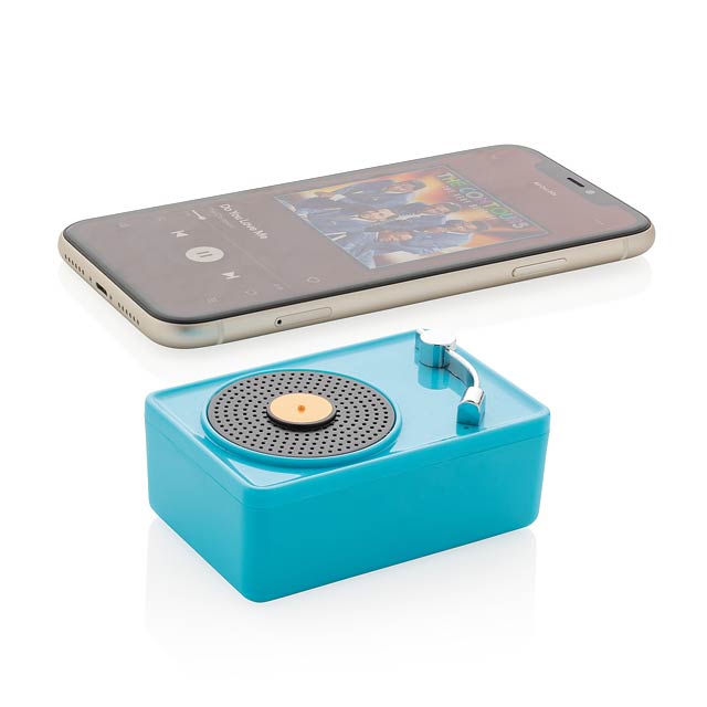 Mini Vintage 3W wireless speaker, blue - blue