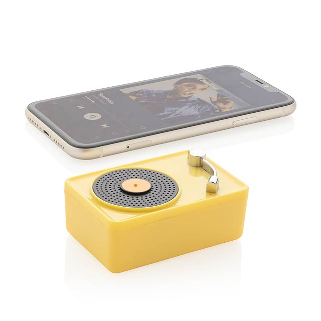 Mini Vintage 3W wireless speaker, yellow - yellow