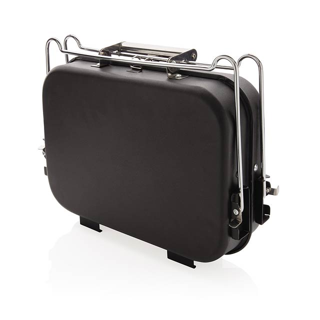 Portable deluxe barbecue in suitcase, black - black