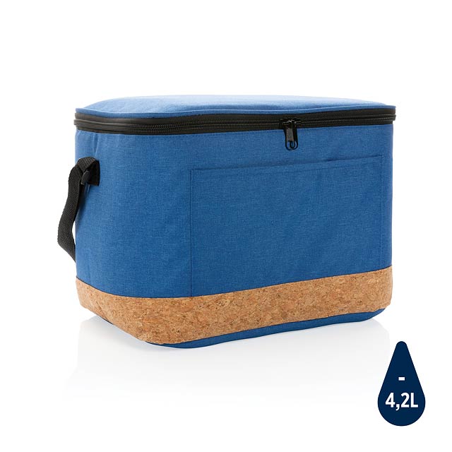 Impact AWARE™ XL RPET two tone cooler bag w/cork detail, blu - blue