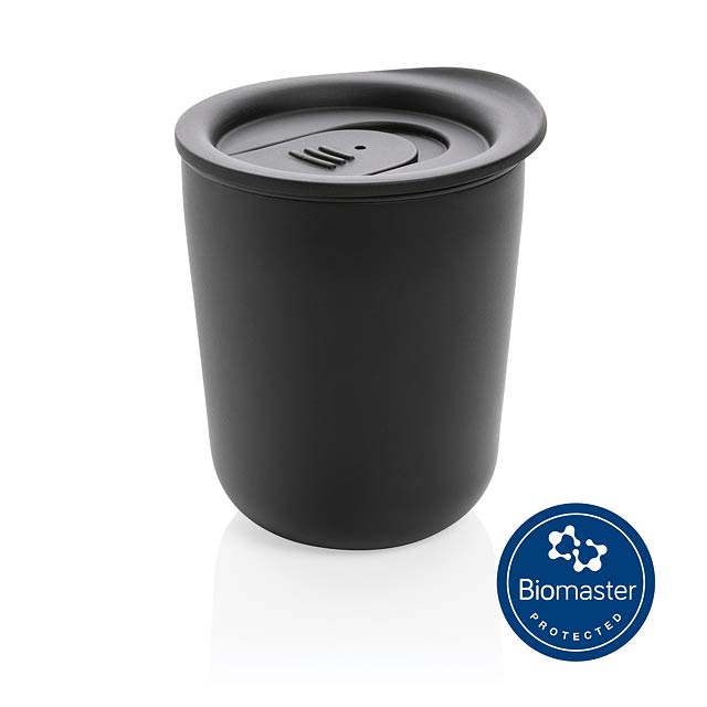 Antimikrobieller Kaffeebecher im klassischen Design, schwarz - schwarz
