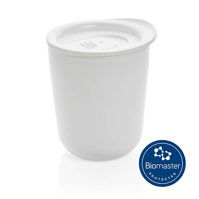 Antimikrobieller Kaffeebecher im klassischen Design, weiß - Weiß 