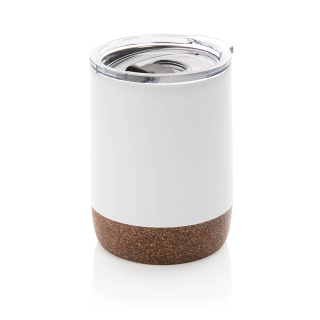 Cork small vacuum coffee mug, white - white
