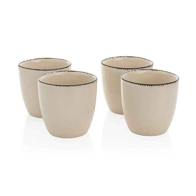 Ukiyo 4-tlg. Keramik-Trinkbecher-Set, weiß - Weiß 